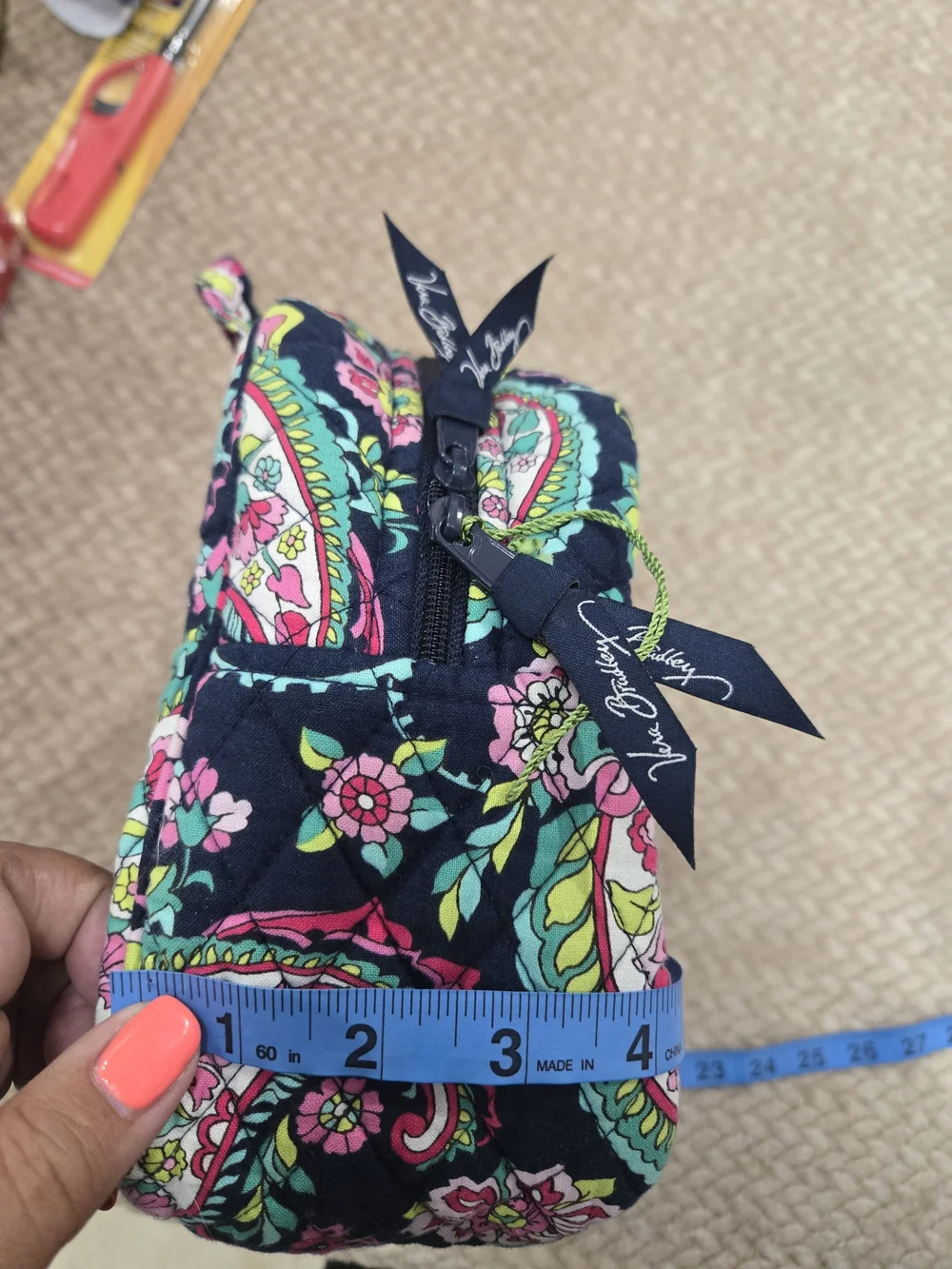 Vera Bradley Grand Cosmetic Bag Floral Quilted Travel Case
